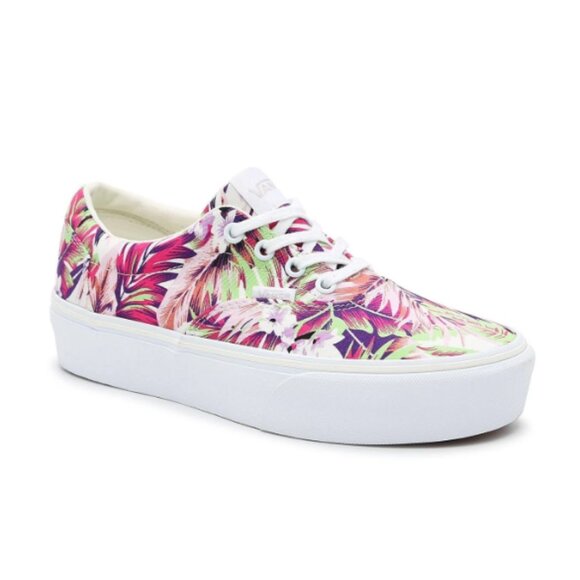 Vans Women's Paradise Floral Pink Print Doheny Platform Canvas Sneakers Size 9.5 - Picture 1 of 9